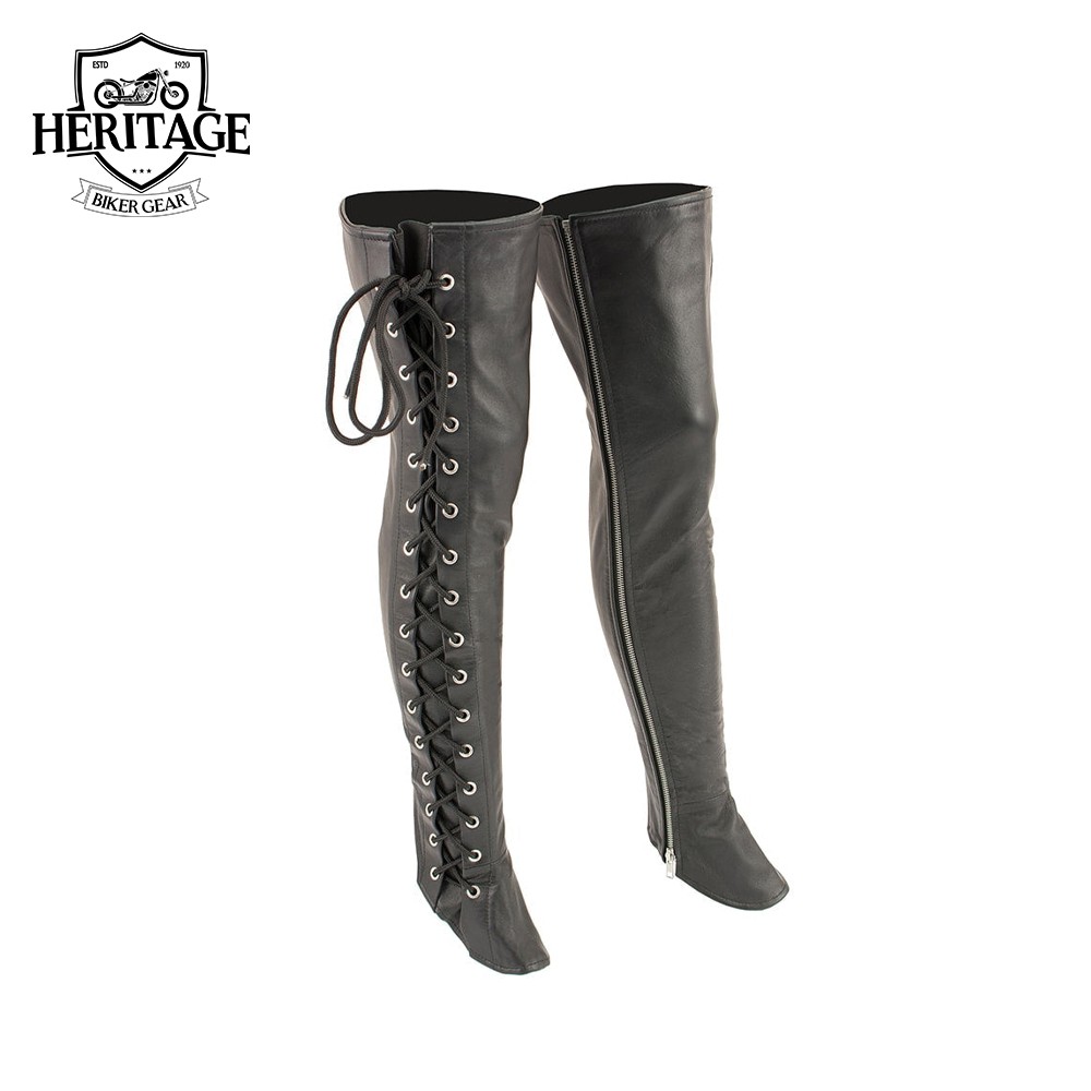 Premium Ladies Thigh High Leggings - Soft Lambskin Leather